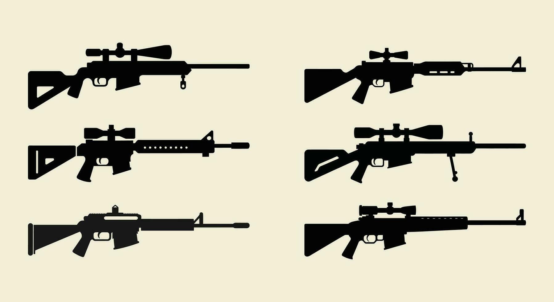 letal precisión táctico rifle silueta vector