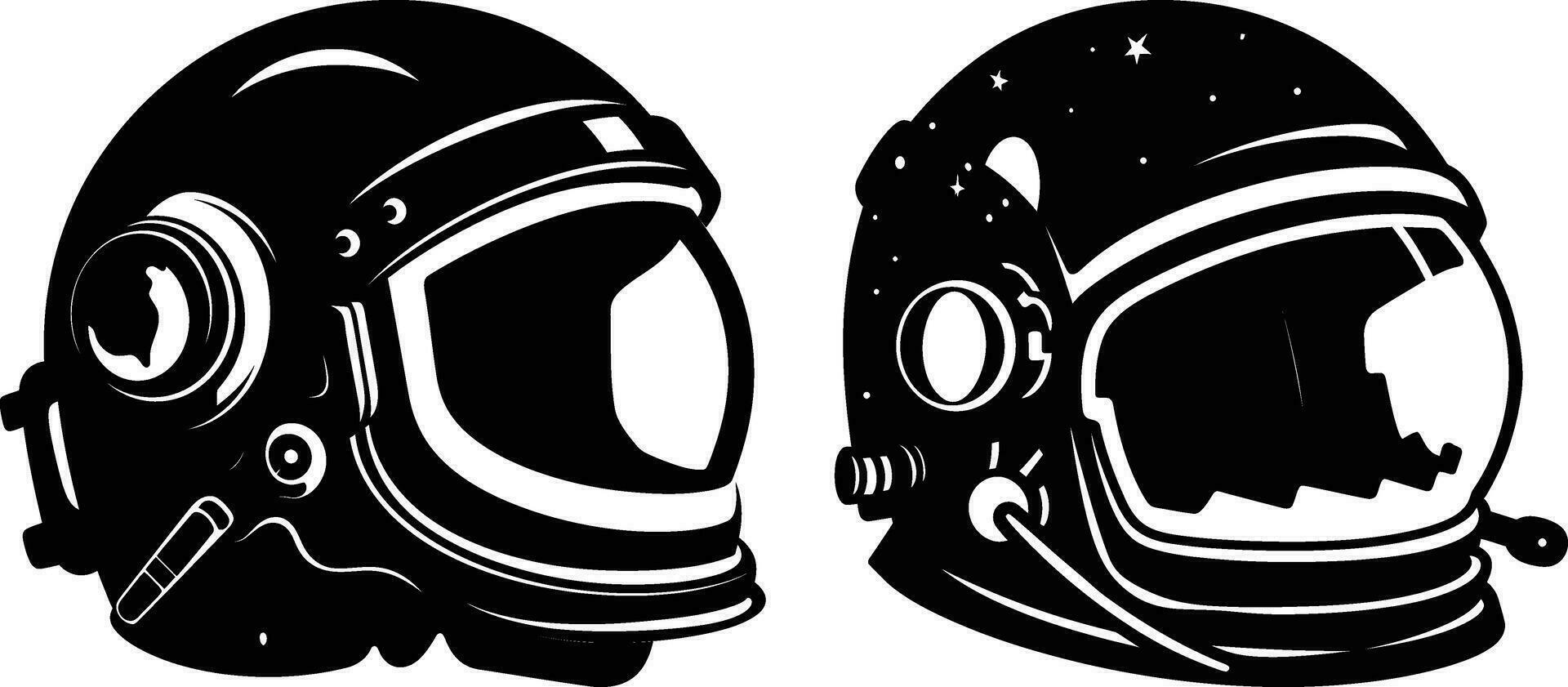 Celestial Elegance  Astronaut Helmet Silhouette vector