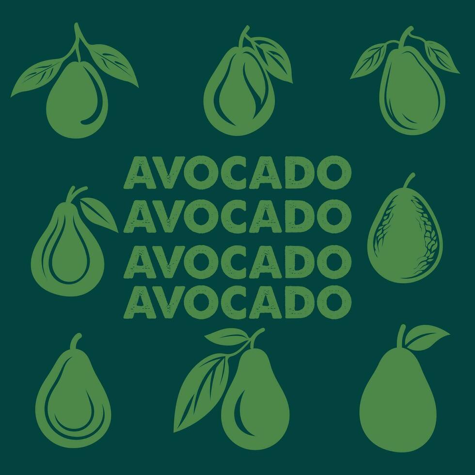 Nature's Bounty  Stylish Avocado Silhouette vector