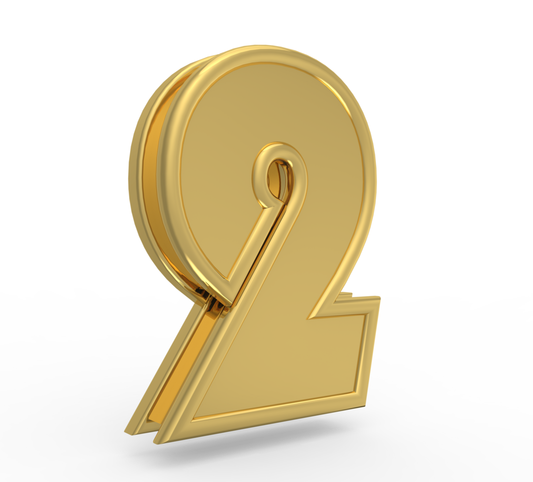 número 3d 1 para 9 com estilo cor dourado png
