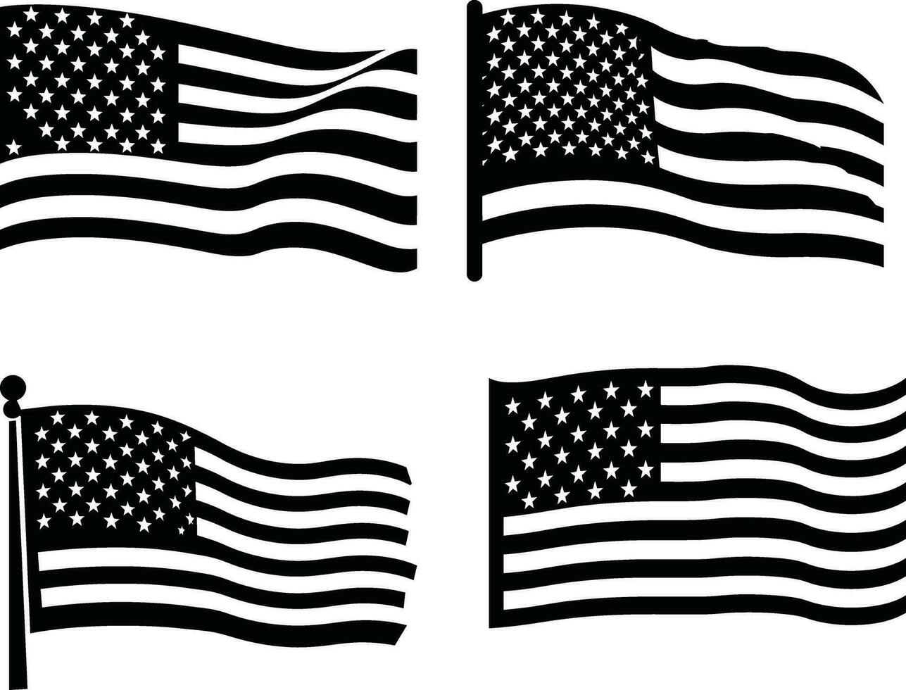 United We Stand  Flag Silhouette Art vector