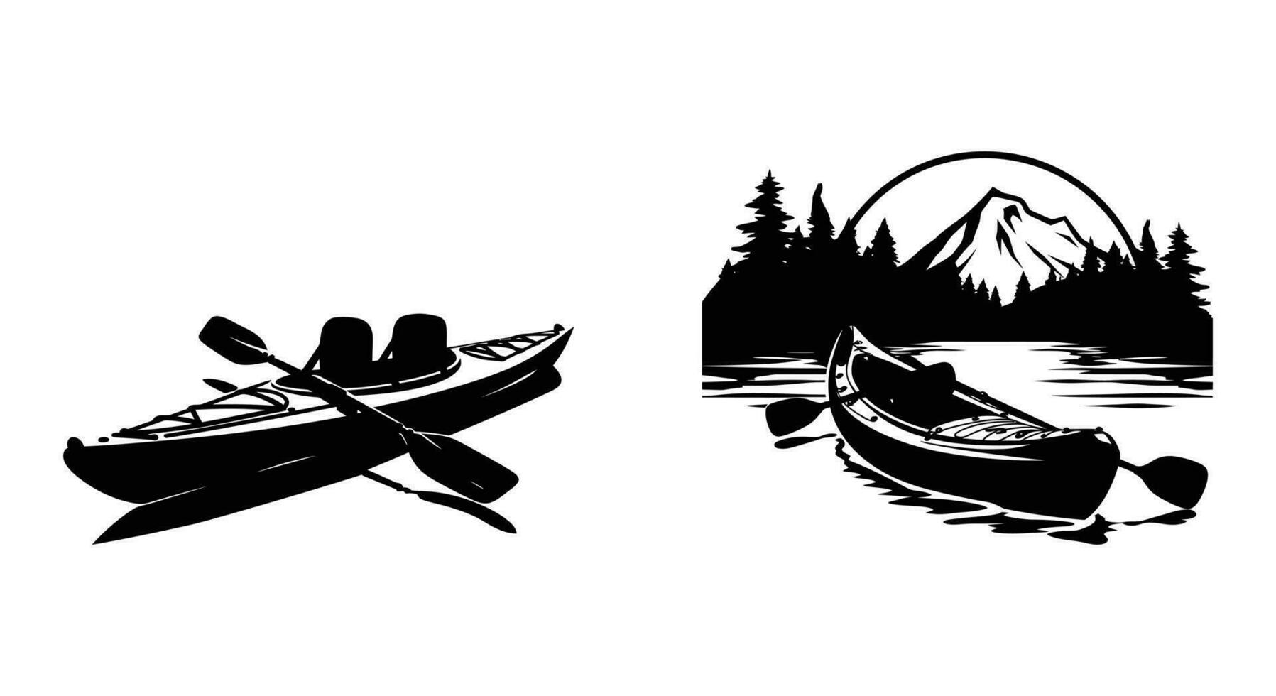 Silhouetted River Explorer vector
