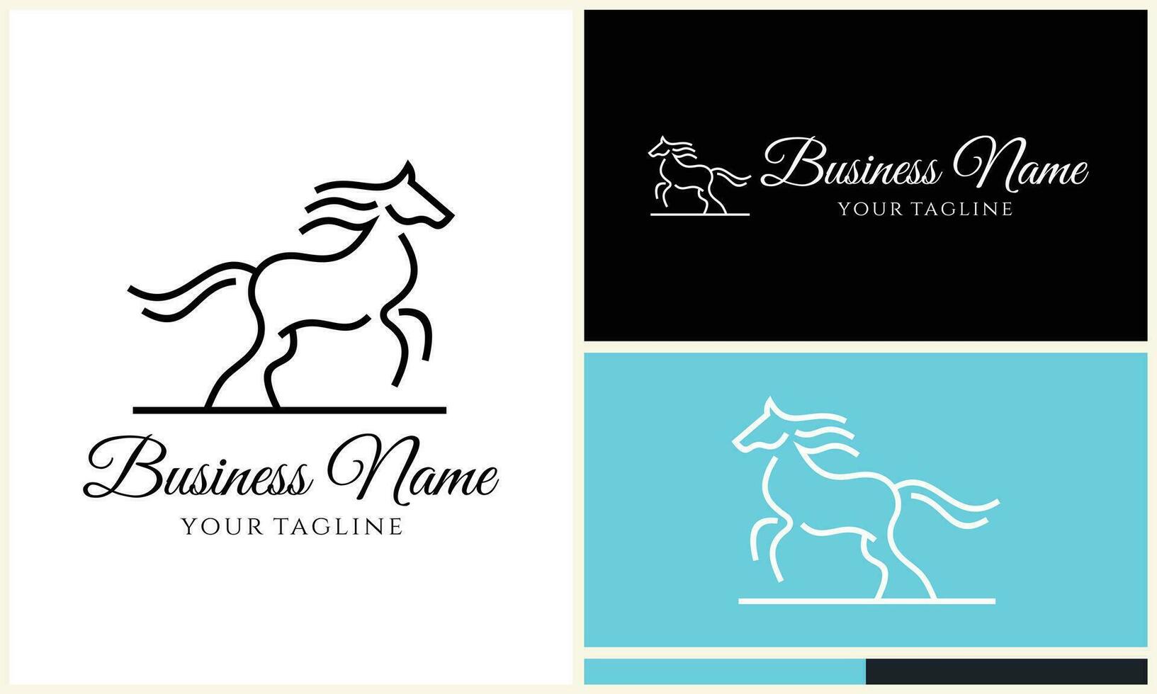 horseshoe racehorse horsemanship logo template vector