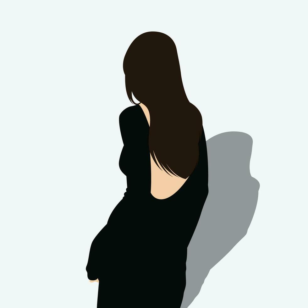 estético mujer Moda modelo ilustración con sólido antecedentes vector