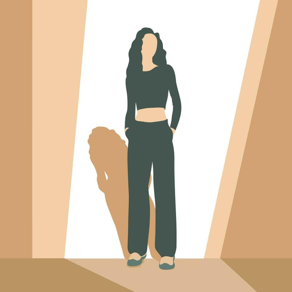 moderno estético mujer Moda modelo ilustración vector