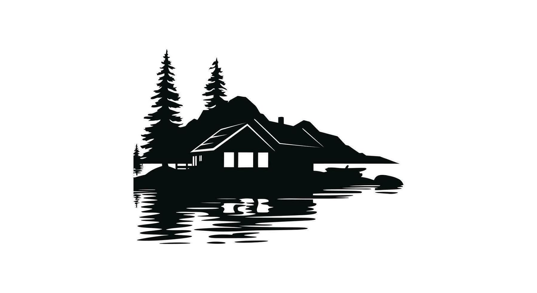Harmony in the Wilderness Cabin Vector