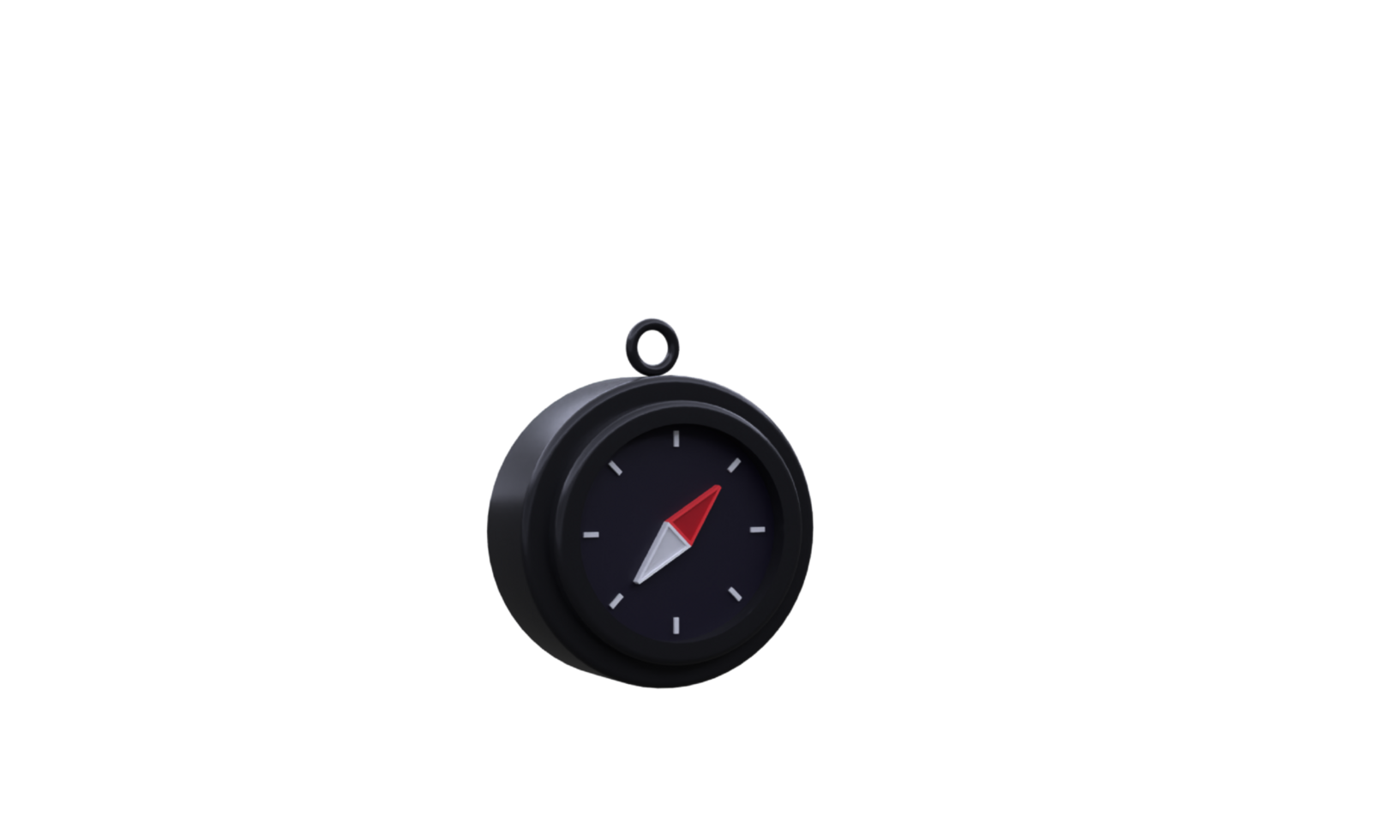 unique 3d rendering minimal black compass isolated.Trendy and modern in 3d style. png