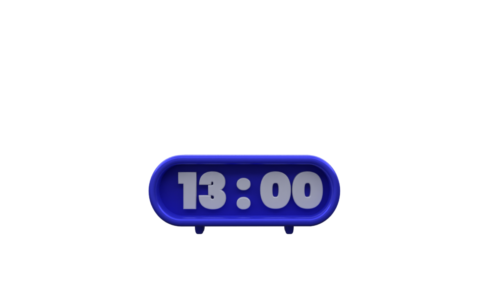 unique 3d rendering blue clock icon digital telling time.Trendy and modern in 3d style. png