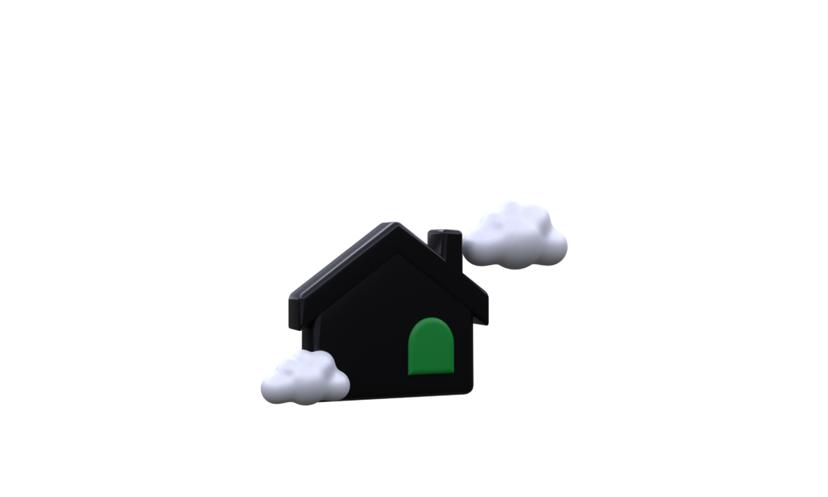 unique 3d rendering black cloud home icon isolated.Trendy and modern in 3d style. png