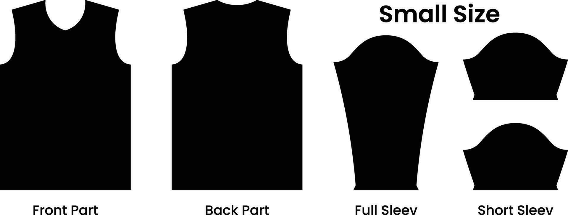 Jersey design template size. Small size jersey pattern template t-shirt vector