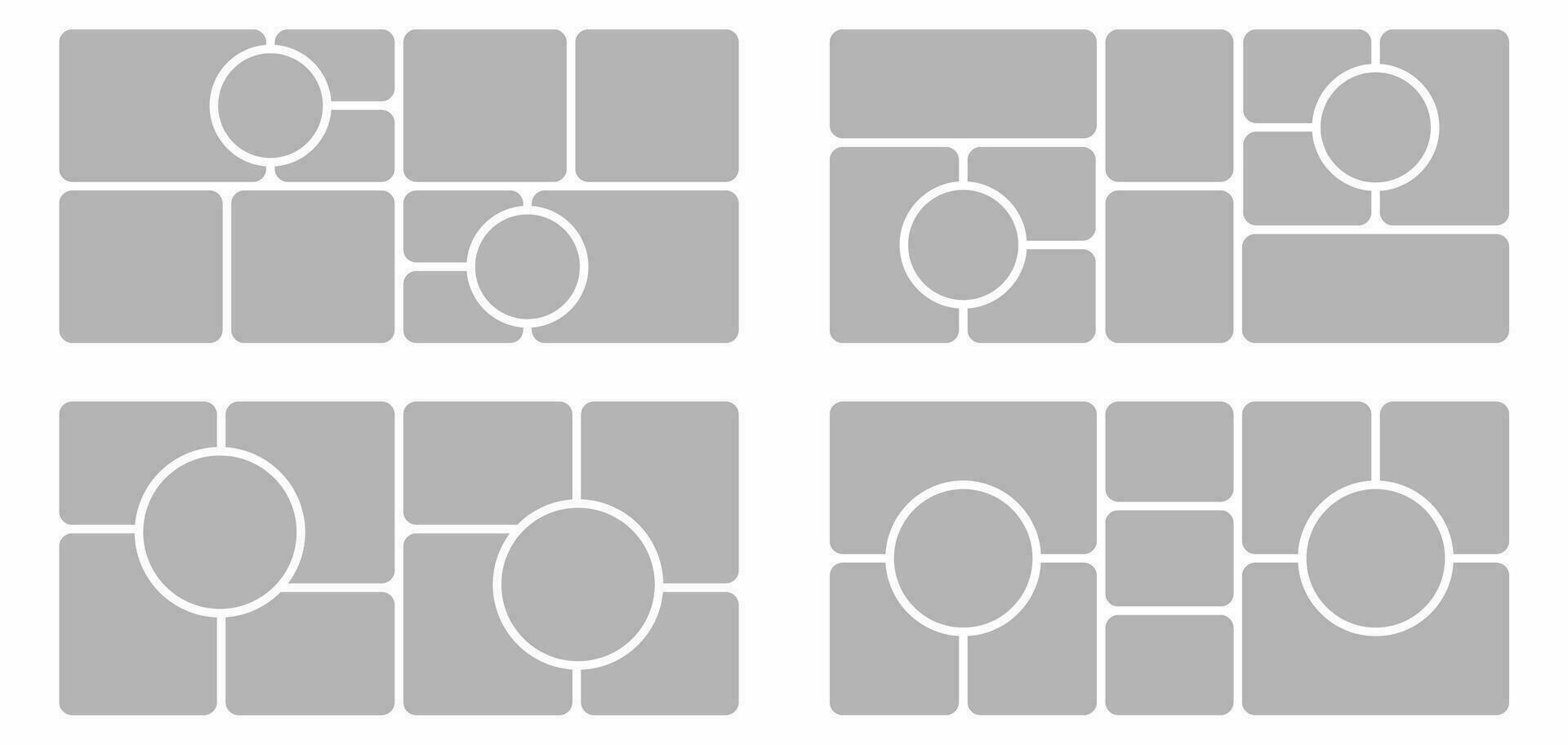 Pictures or photos frame collage abstract photo frames and digital photo wall template vector