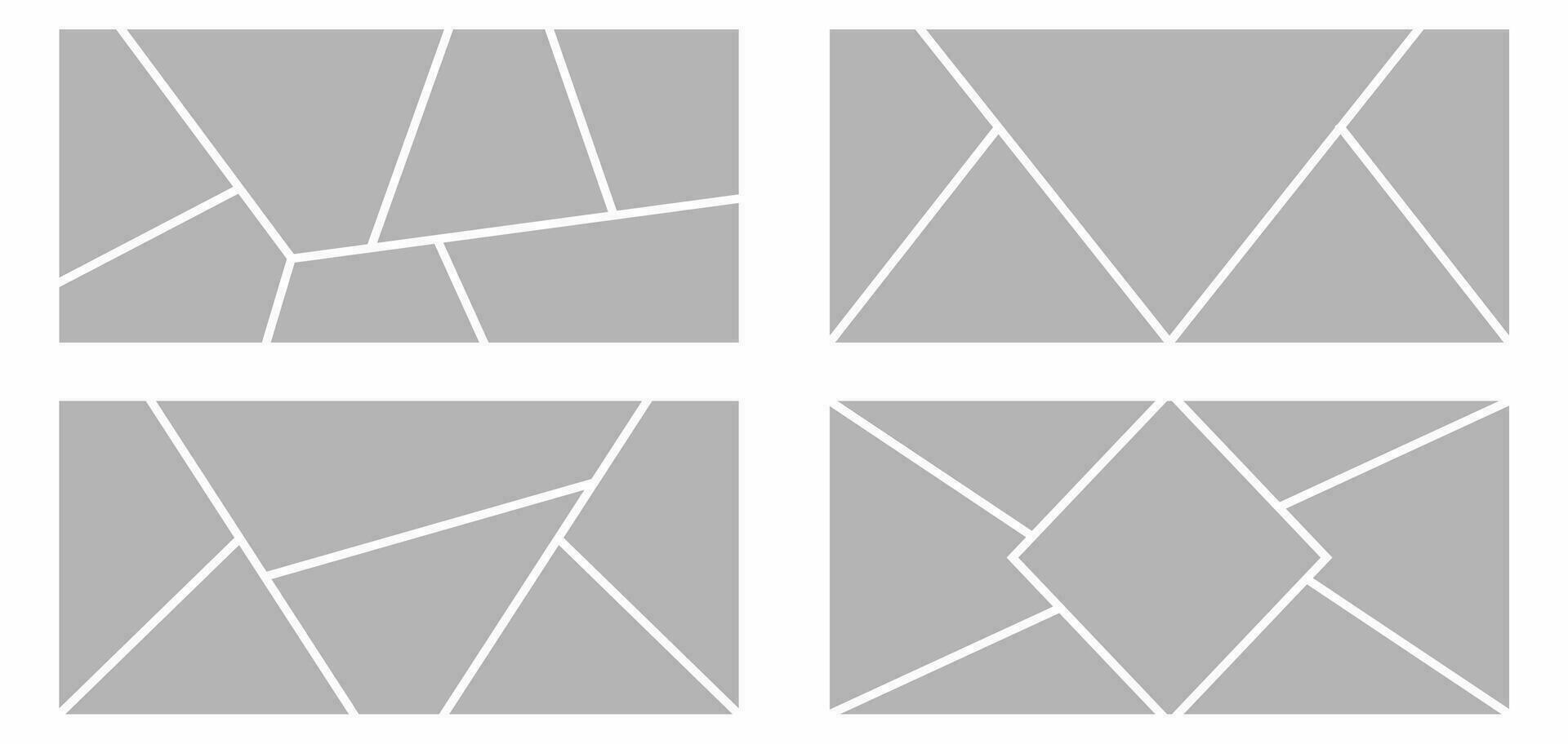 Pictures or photos frame collage abstract photo frames and digital photo wall template vector