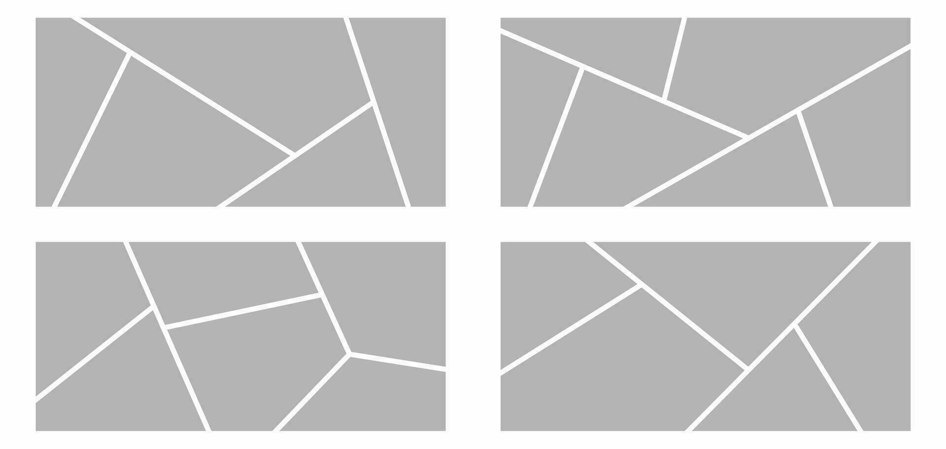 Pictures or photos frame collage abstract photo frames and digital photo wall template vector