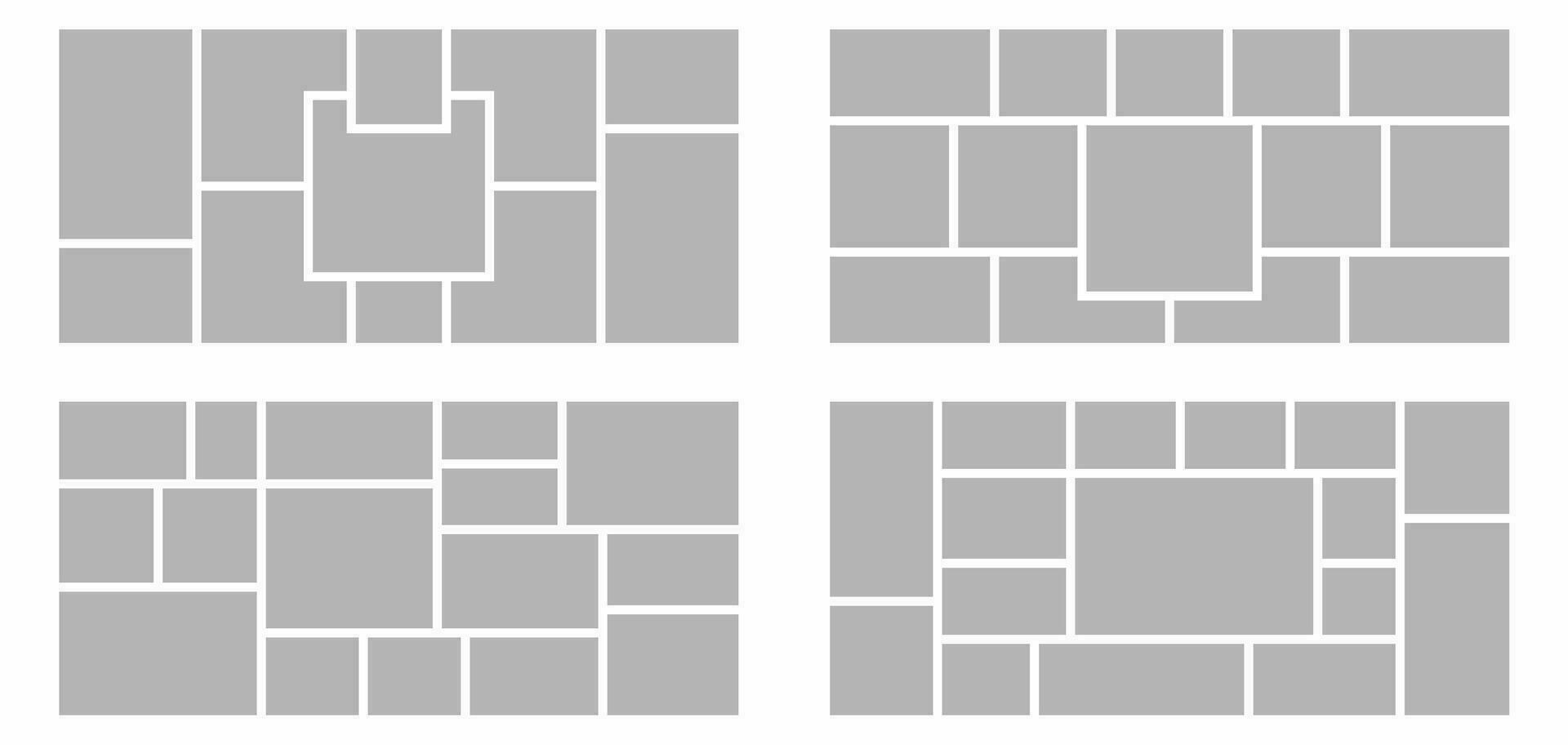 Pictures or photos frame collage abstract photo frames and digital photo wall template vector