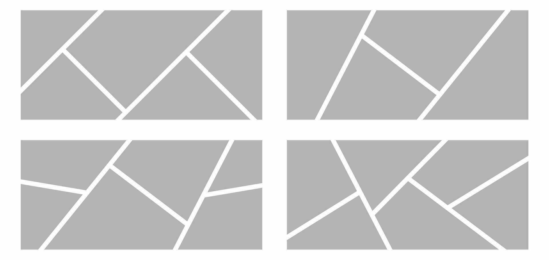 Pictures or photos frame collage abstract photo frames and digital photo wall template vector