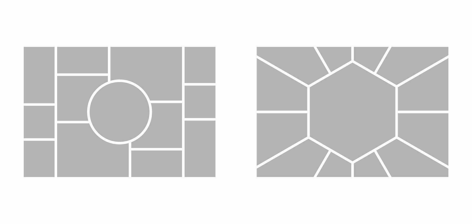 photo frames and digital photo wall template vector