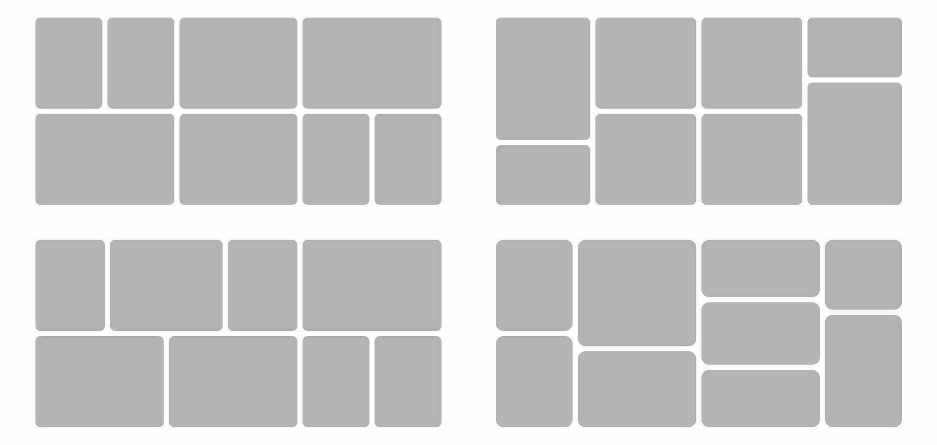 Pictures or photos frame collage abstract photo frames and digital photo wall template vector