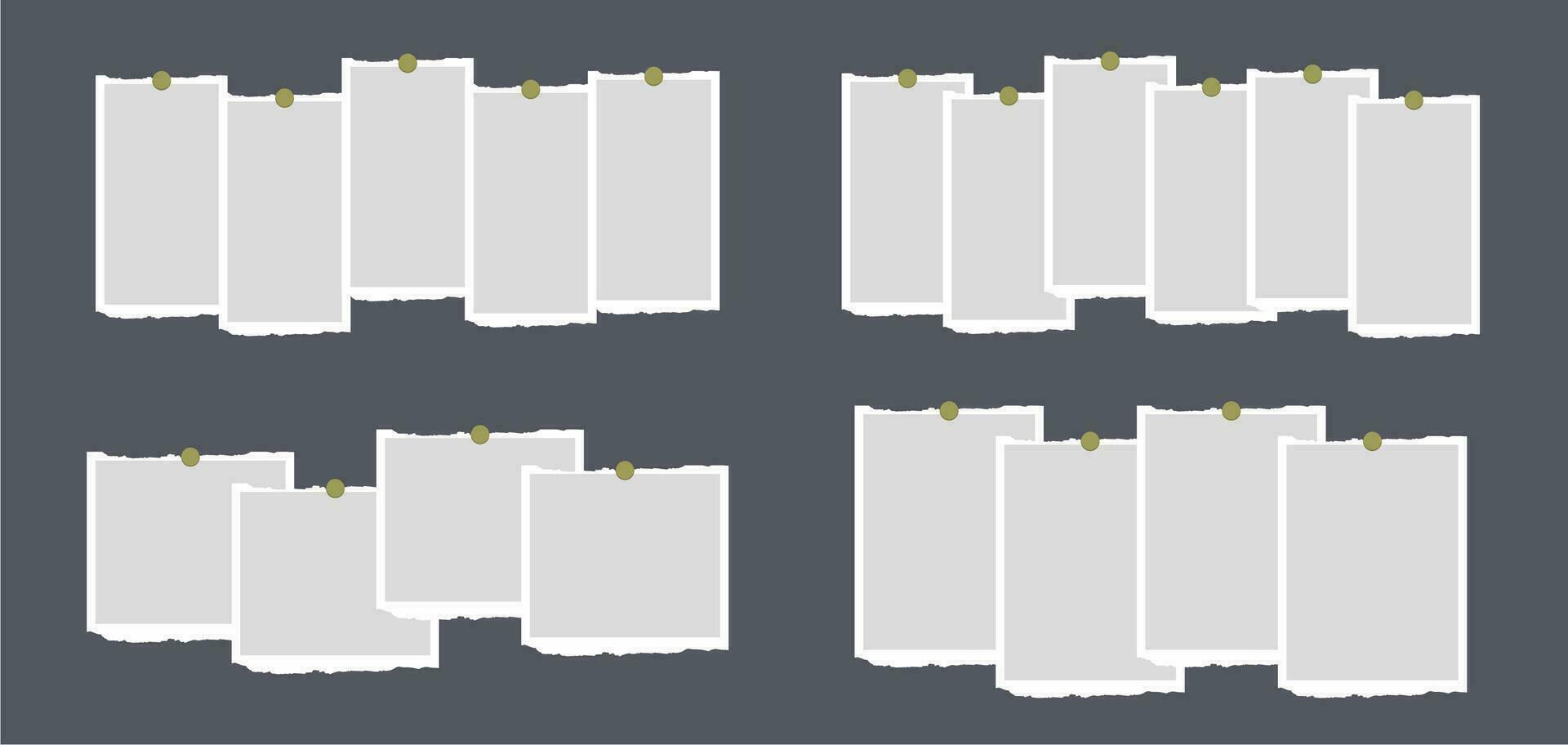 Pictures or photos frame collage vector