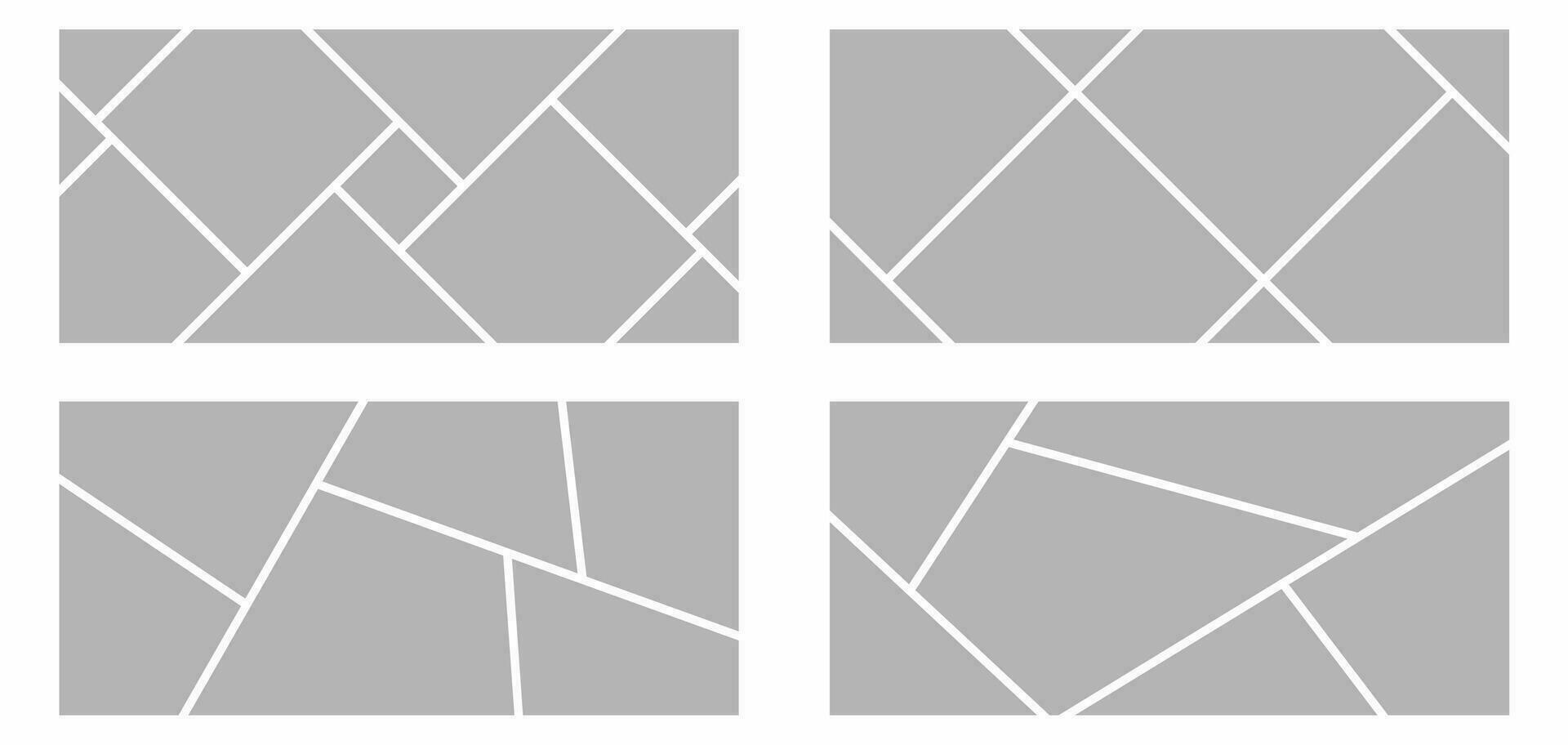 Pictures or photos frame collage abstract photo frames and digital photo wall template vector