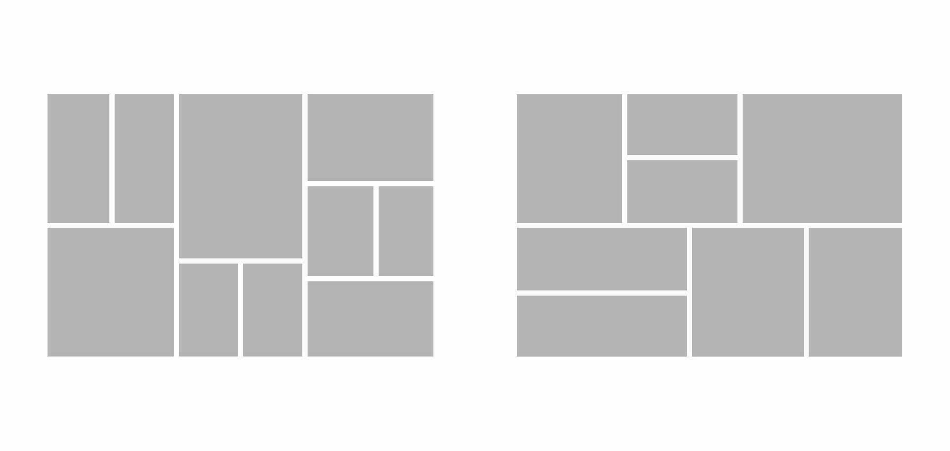 photo frames and digital photo wall template vector