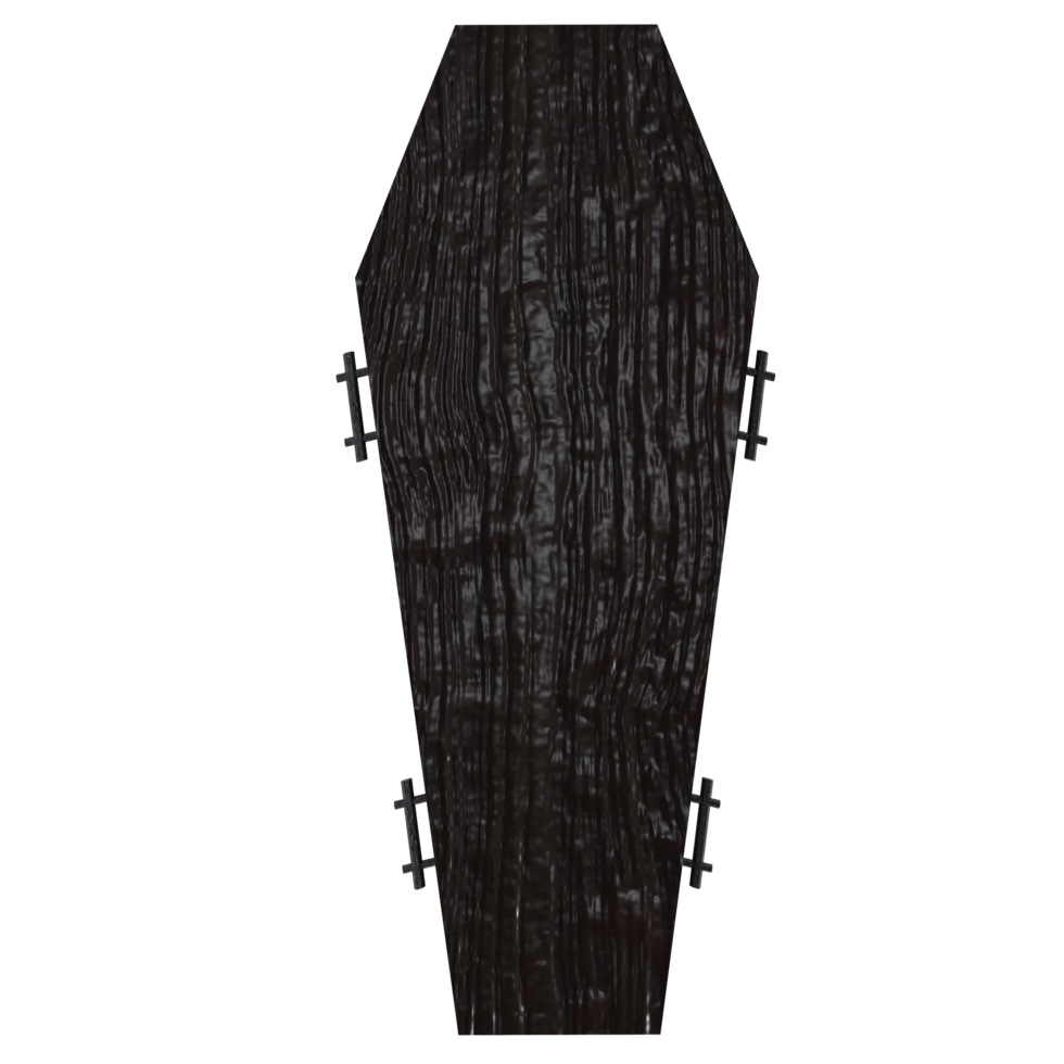 a black wooden coffin on a transparent background png