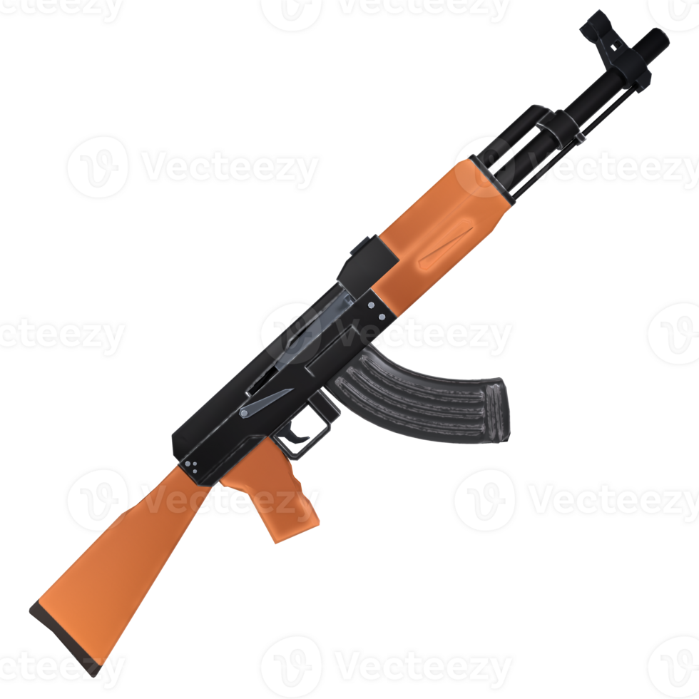 an ak - 47 machine gun on a transparent background png