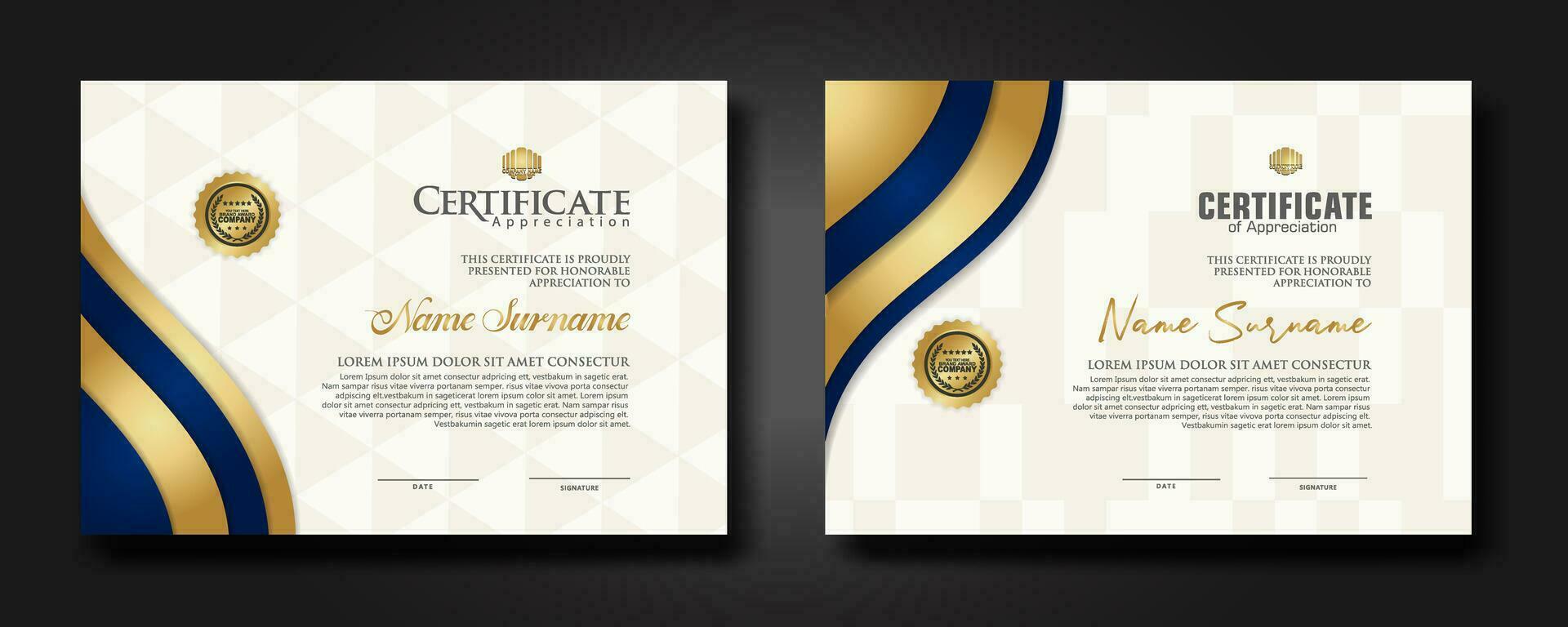 Set luxury certificate template vector