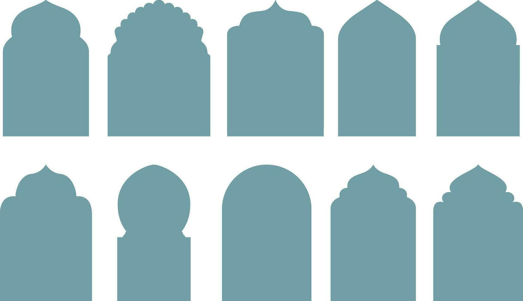oriental estilo islámico Ramadán kareem ventanas y arcos con moderno estilo diseño. arquitectónico tipo de arcos formas ventana. vector