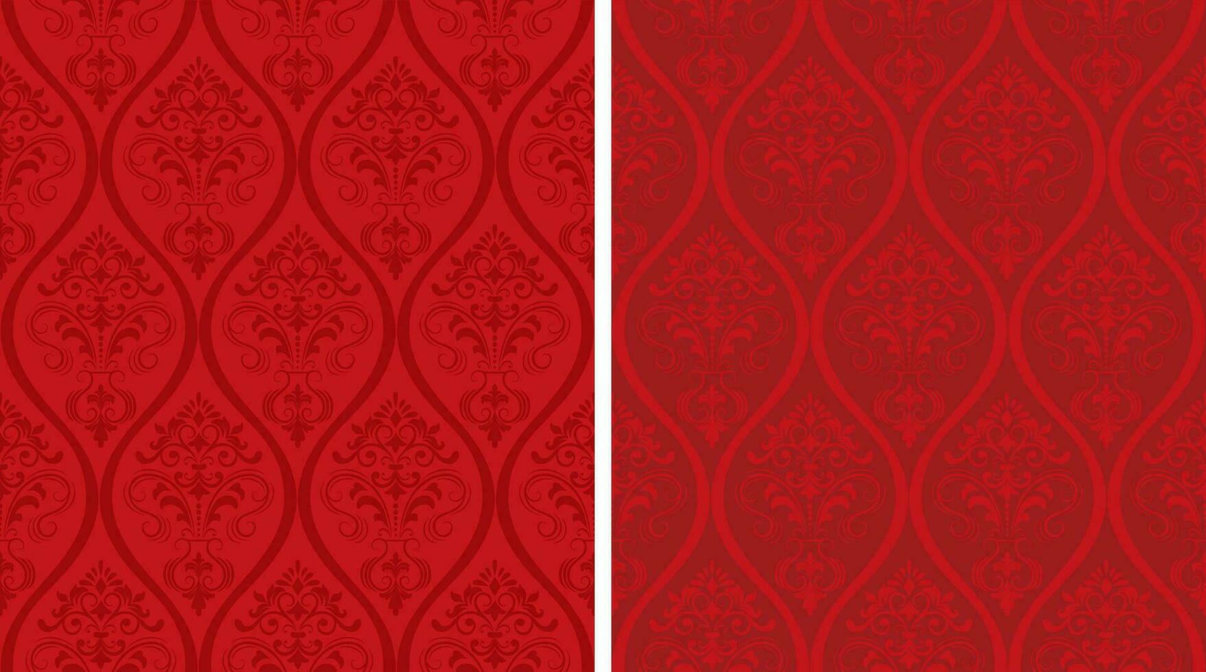 Floral pattern. Wallpaper baroque, damask. Seamless vector background. Damask seamless red vector pattern.