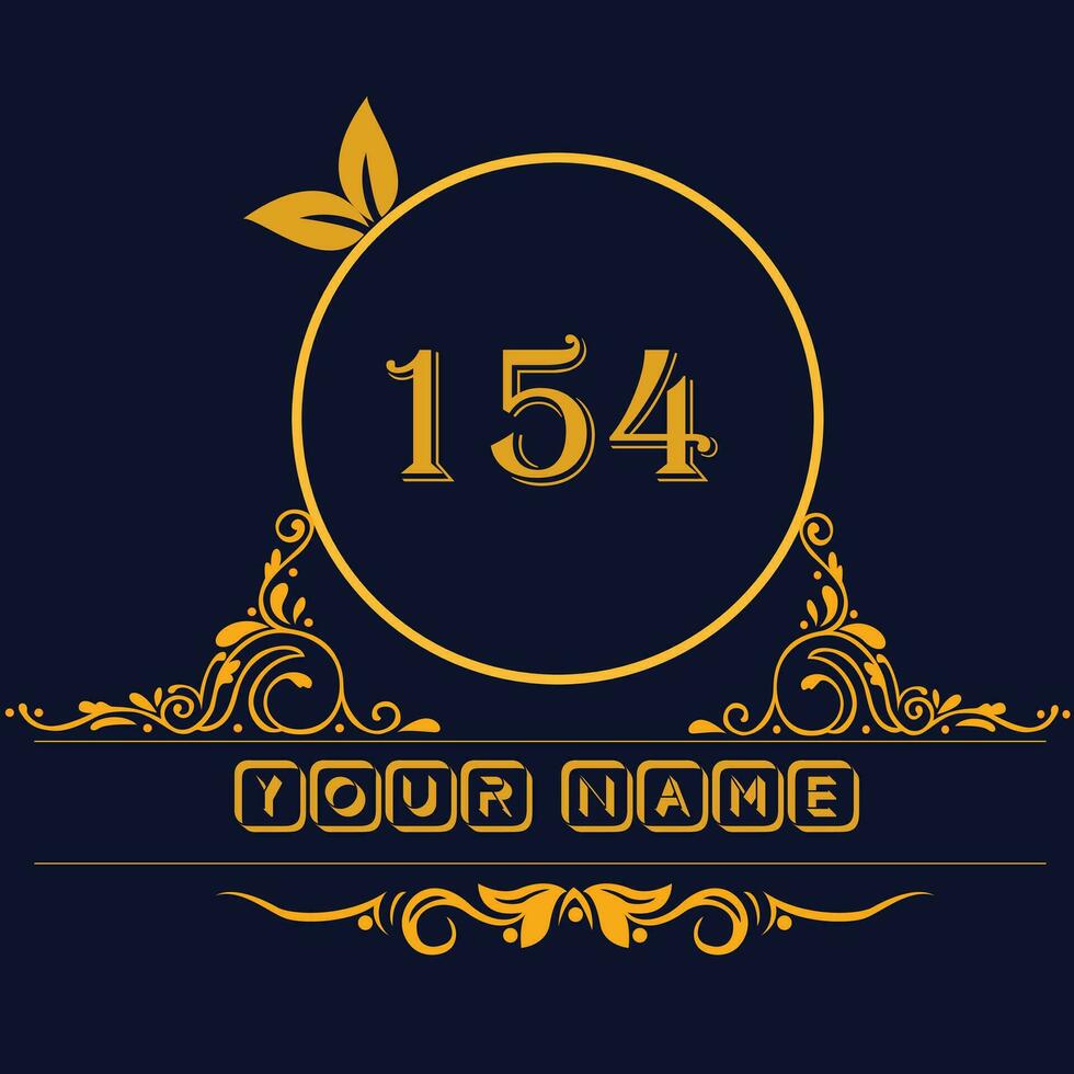 New unique logo design with number 154 vector