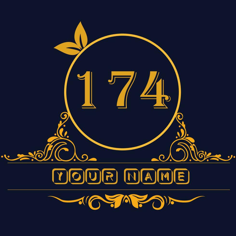 New unique logo design with number 174 vector