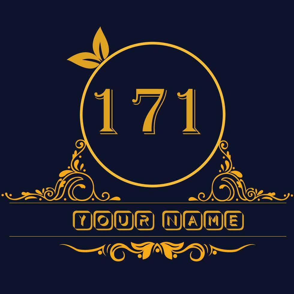 New unique logo design with number 171 vector