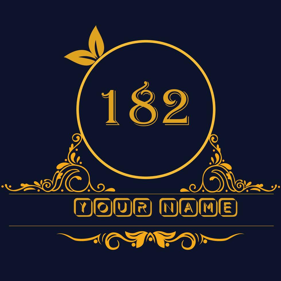 New unique logo design with number 182 vector