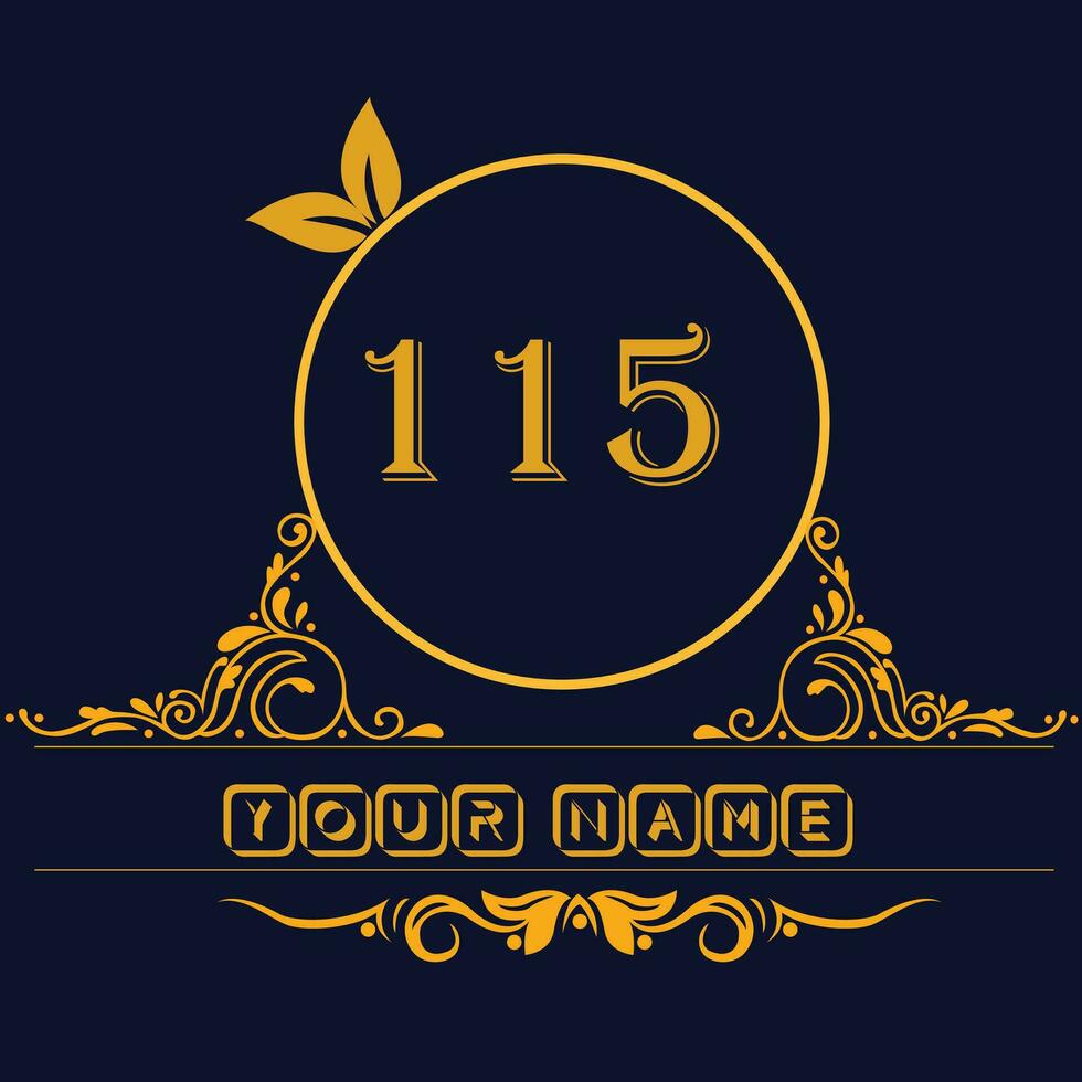 New unique logo design with number 115 vector