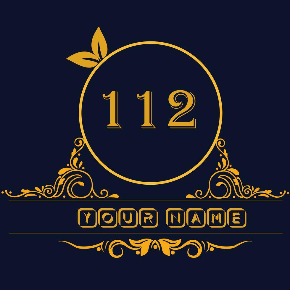 New unique logo design with number 112 vector