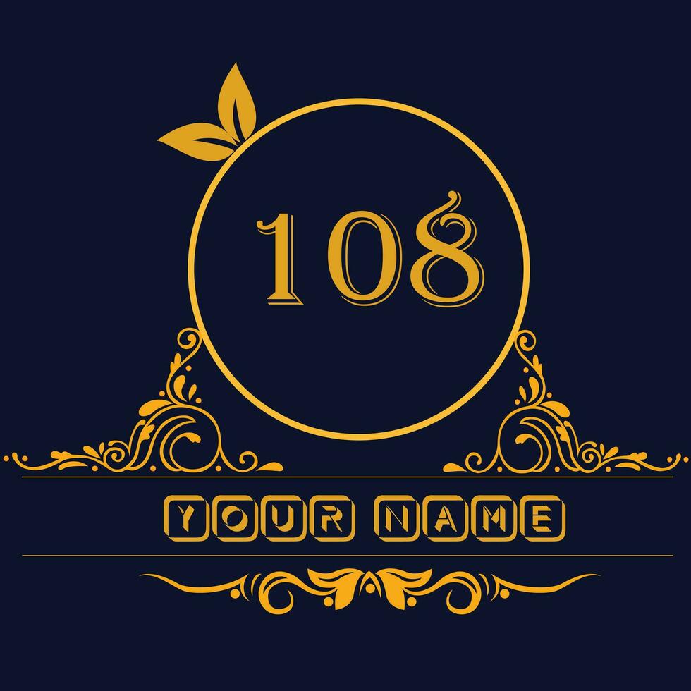 New unique logo design with number 108 vector