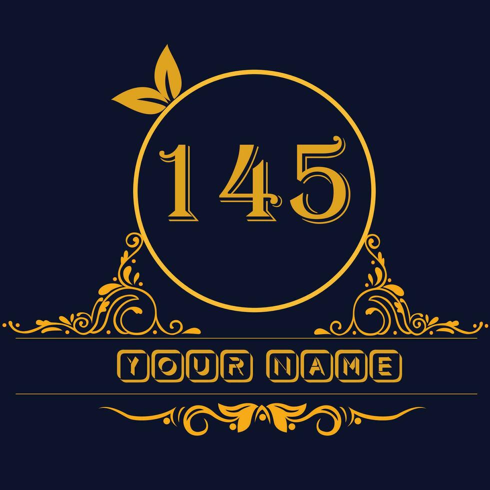 New unique logo design with number 145 vector