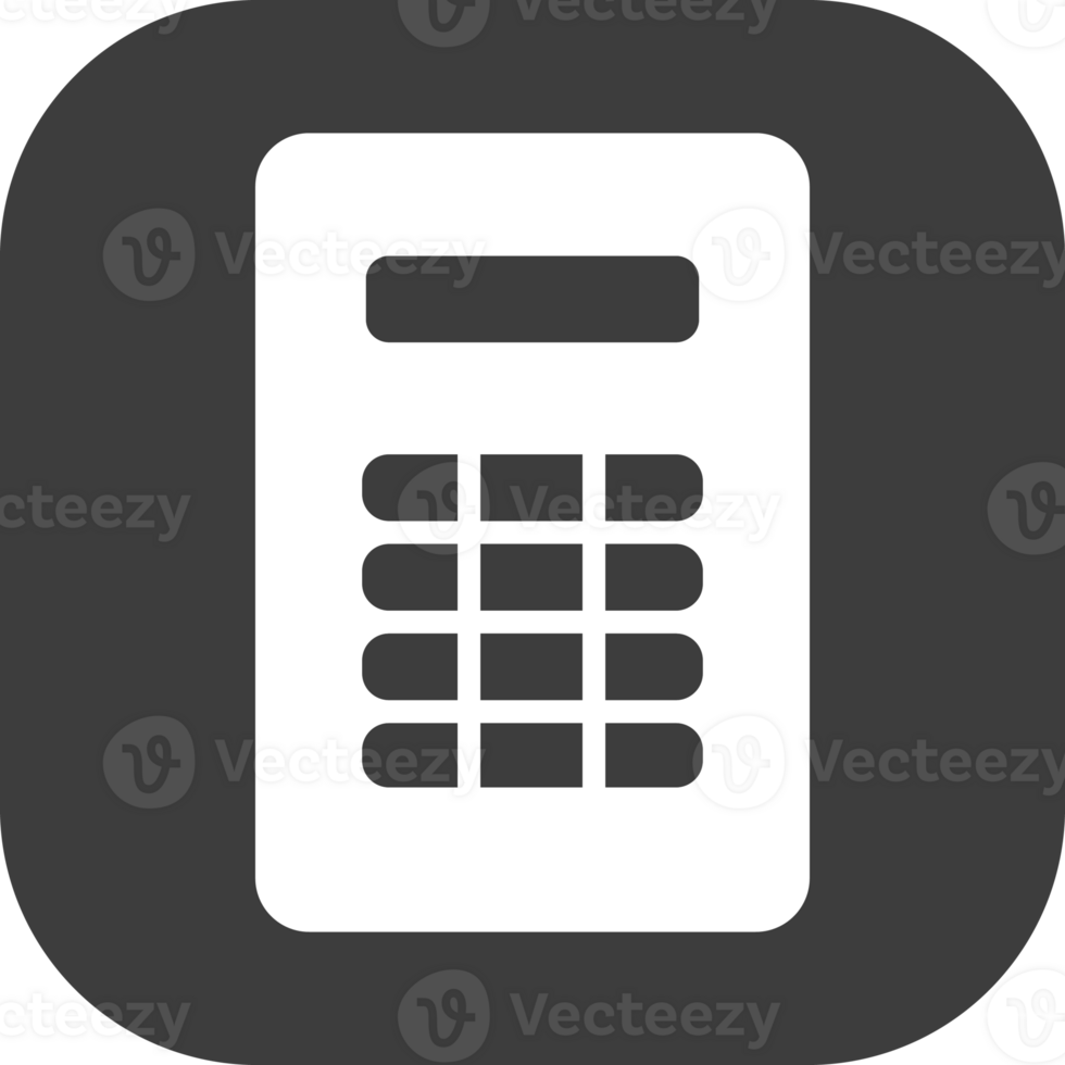 Calculator icon in black square. png