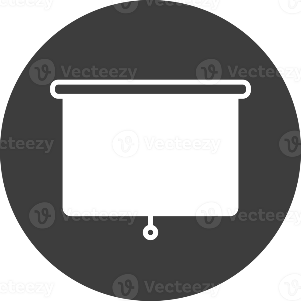 Projector icon in black circle. png
