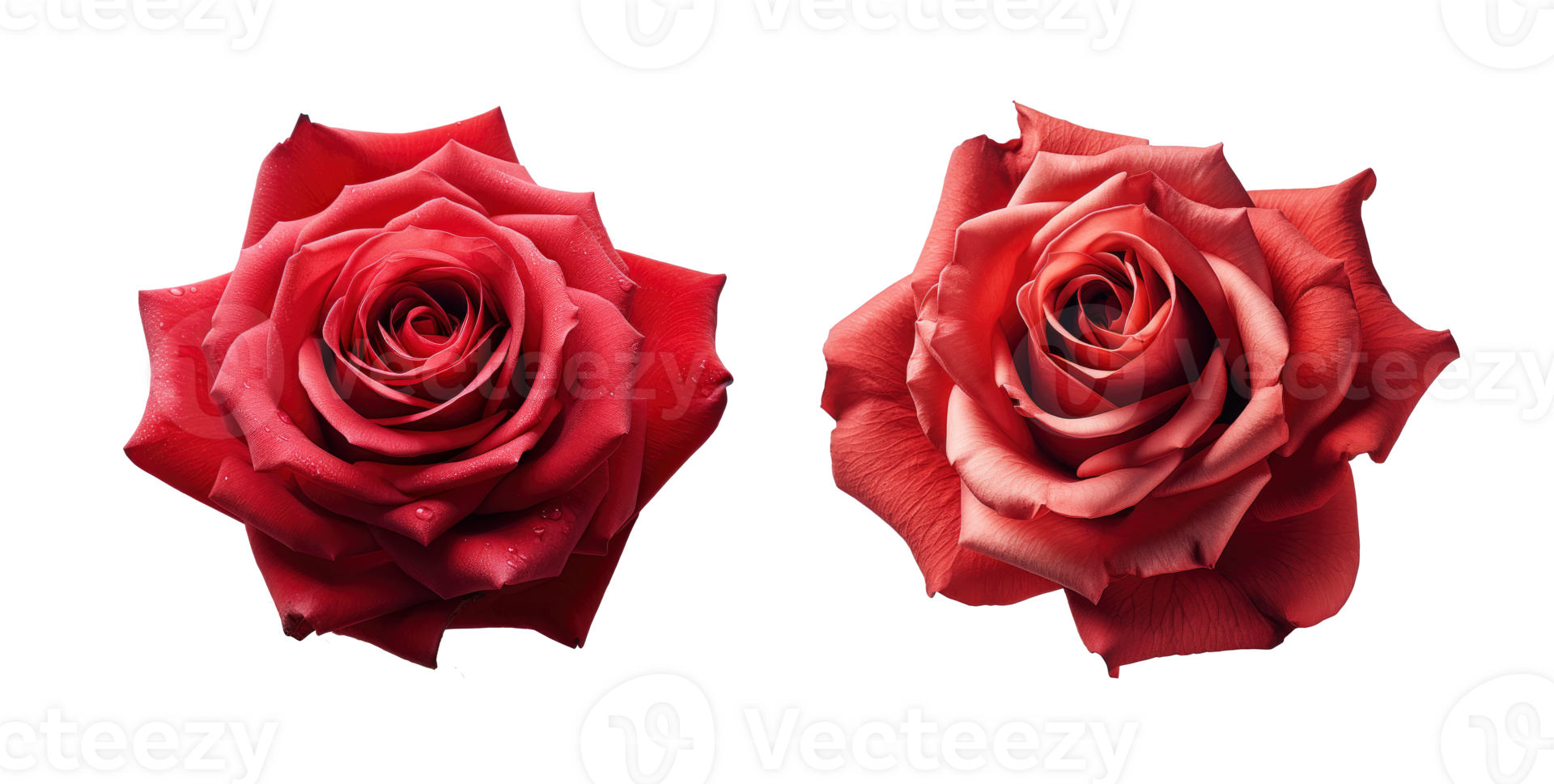 Red rose flowers isolated on transparent background, AI Generative png