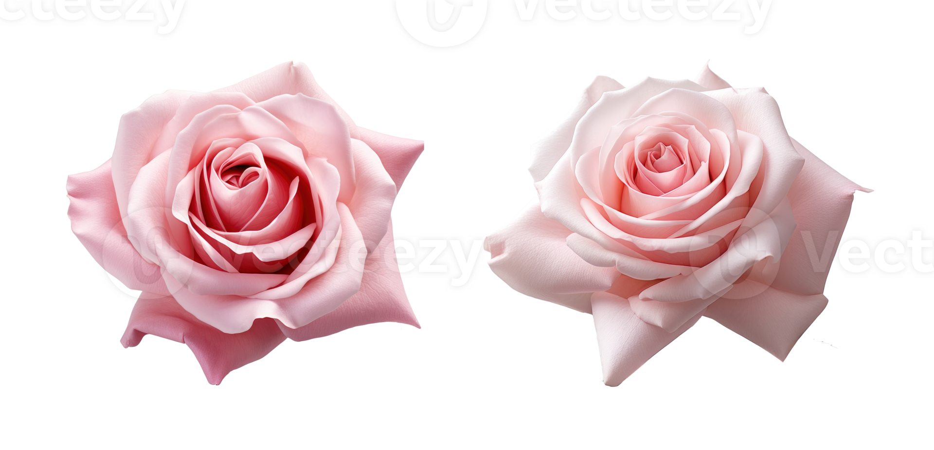 Pink rose flowers isolated on transparent background. AI Generative png