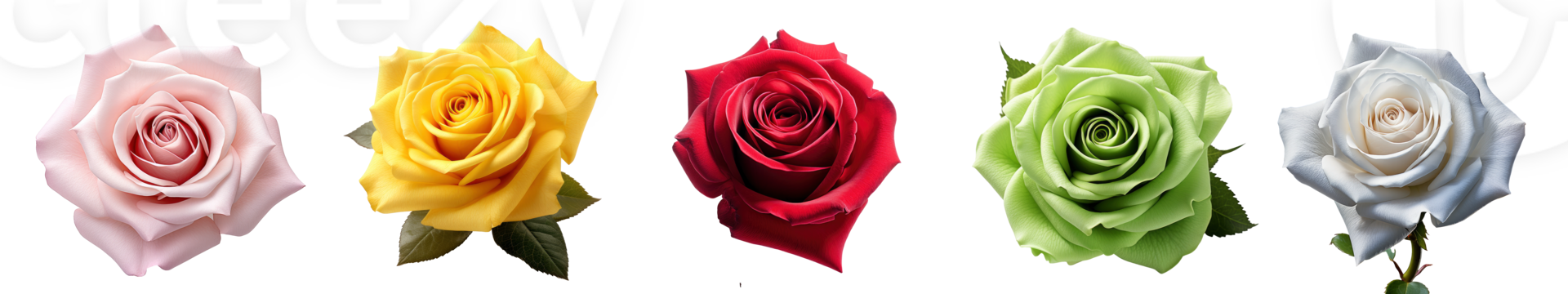 Collection of rose flowers isolate on transparent background. AI Generative png