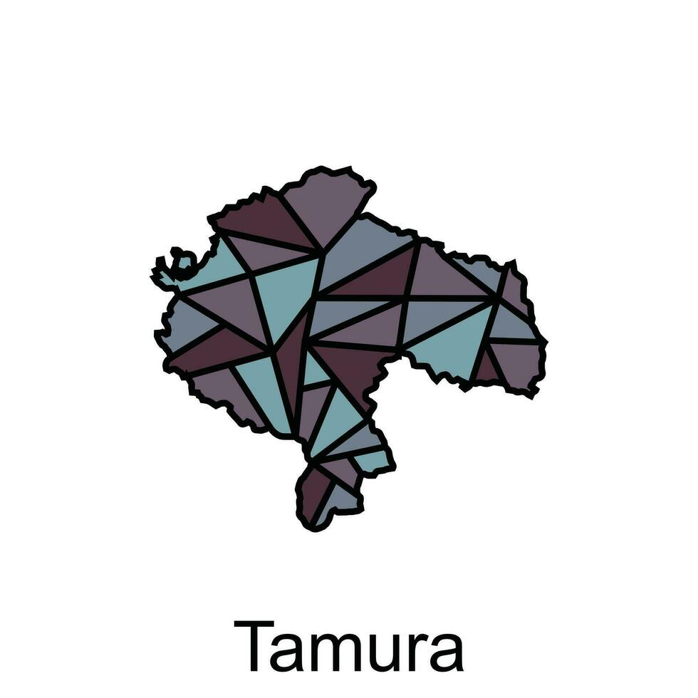 mapa ciudad de tamura diseño, alto detallado vector mapa - Japón vector diseño plantilla, adecuado para tu empresa