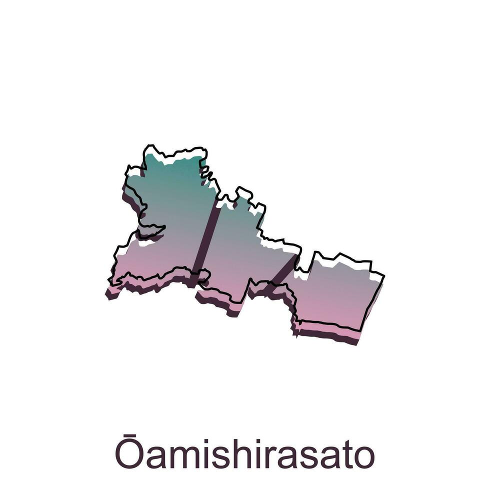 Map City of Oamishirasato design, High detailed vector map - Japan Vector Design Template, suitable for your company