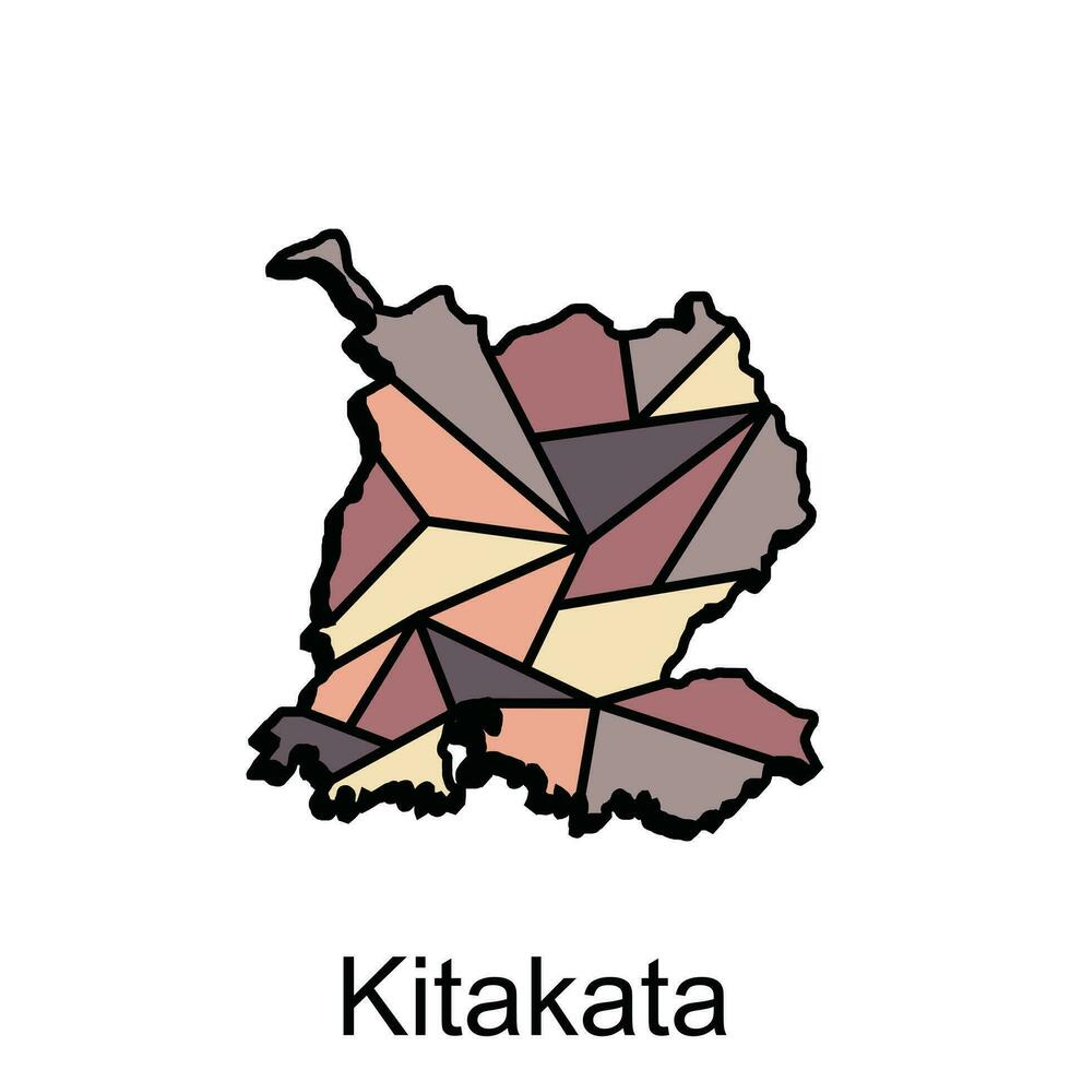 mapa ciudad de Kitakata diseño, alto detallado vector mapa - Japón vector diseño plantilla, adecuado para tu empresa