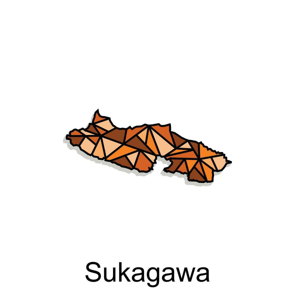 Map City of Sukagawa design, High detailed vector map - Japan Vector Design Template, suitable for your company