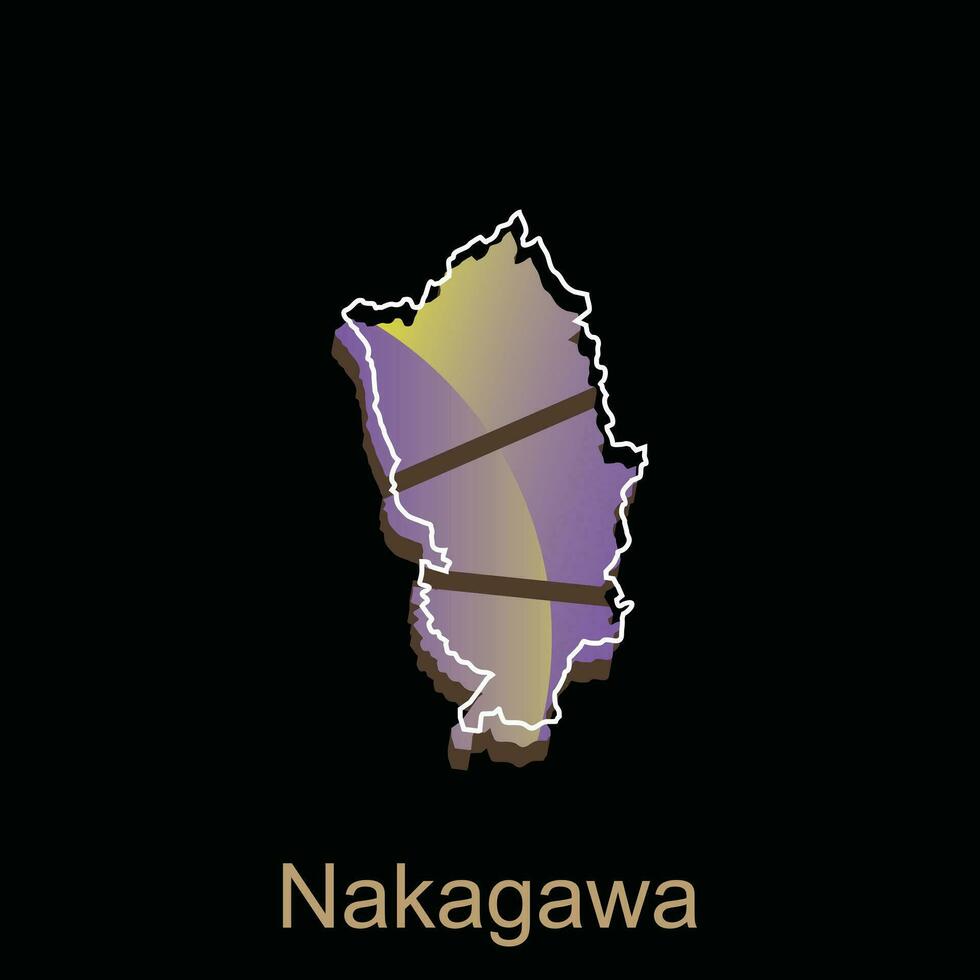 Map City of Nakagawa design, High detailed vector map - Japan Vector Design Template, suitable for your company