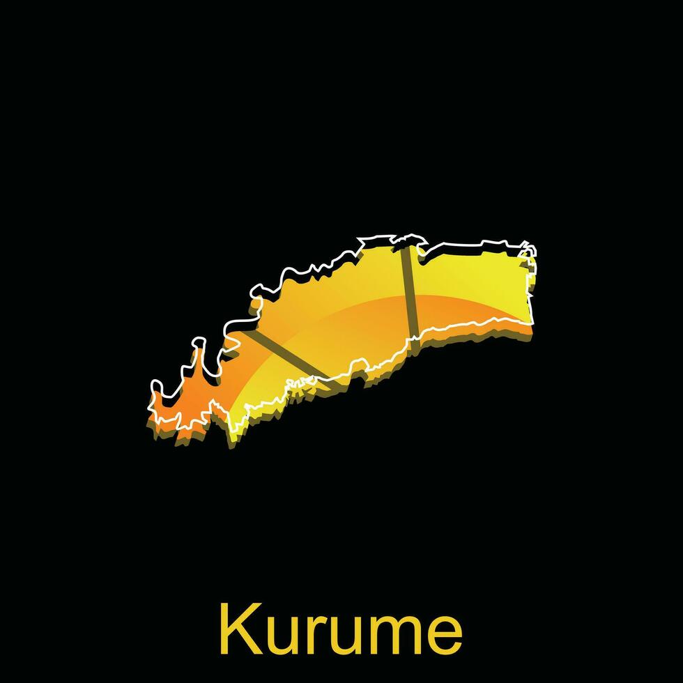 mapa ciudad de kurumé diseño, alto detallado vector mapa - Japón vector diseño plantilla, adecuado para tu empresa