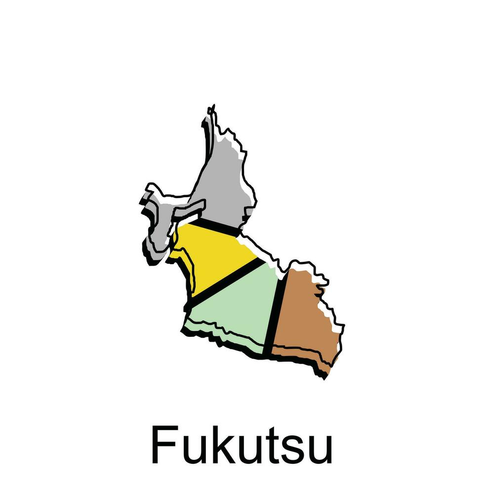 Map City of Fukutsu design, High detailed vector map - Japan Vector Design Template, suitable for your company