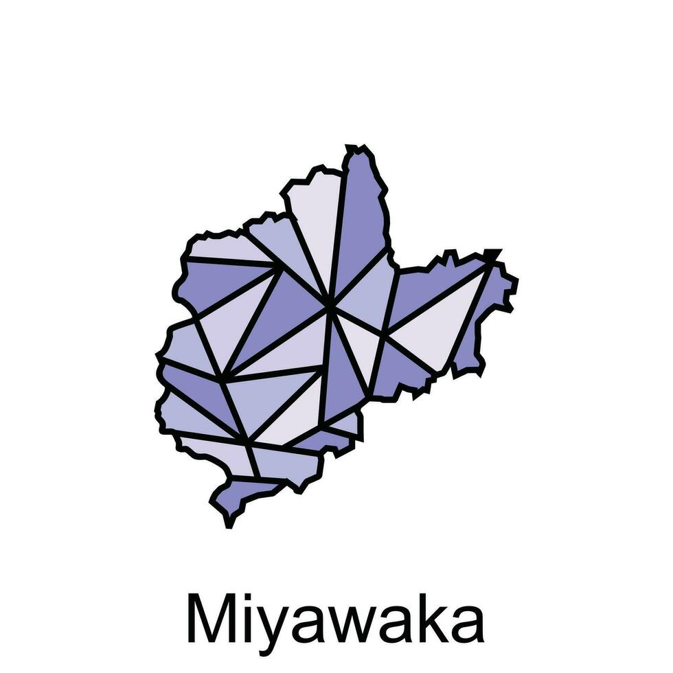 mapa ciudad de miyawaka diseño, alto detallado vector mapa - Japón vector diseño plantilla, adecuado para tu empresa